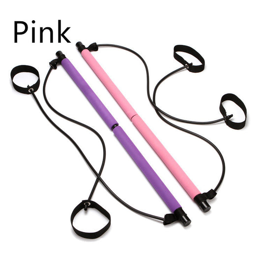 Pilates Tension Bar – Treningsstang med Motstandsbånd for Fullkroppstrening