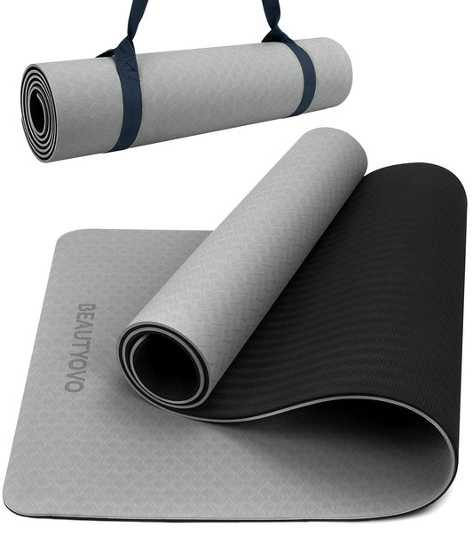 Premium Yogamatte i TPE med Bærestropp – Ekstra Tykk & Sklisikker